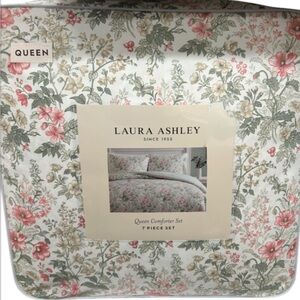 Laura Ashley Floral Multicolor 7 Piece Queen Comforter Set 92”x96”